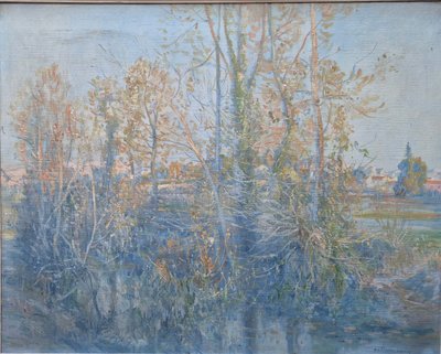 paesaggio dietro gli alberi di Franc Lamy