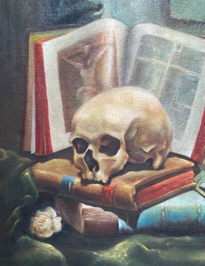 Eitelkeit. Memento Mori. Öl auf Leinwand Mitte des 20.