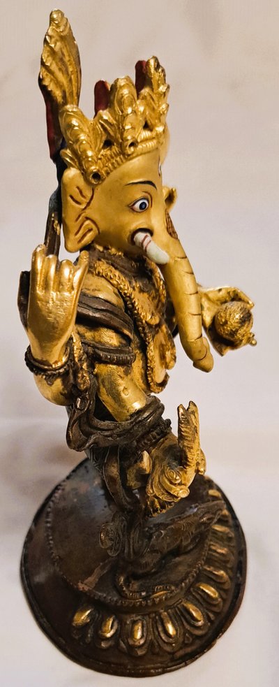 Statuette d'art d'Asie  ancienne en bronze de "Ganesh"