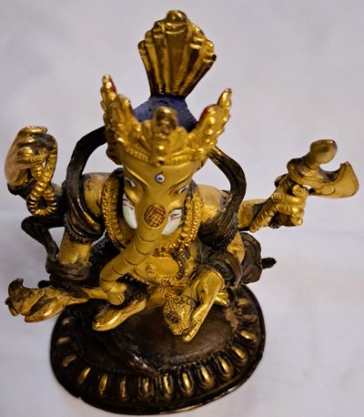 Statuette d'art d'Asie  ancienne en bronze de "Ganesh"