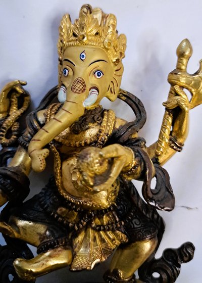 Statuette d'art d'Asie  ancienne en bronze de "Ganesh"