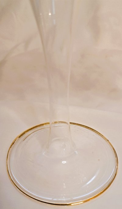 Pair of vintage gilded glass candlesticks