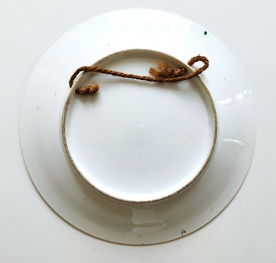 Hand Painted Porcelain Plate With Swallows Birds And Flowers 19th C