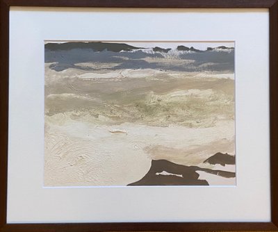 Lyrical composition by Jean Claude Bertrand, oil on paper.