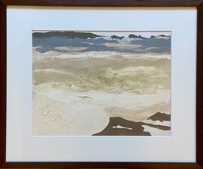 Lyrical composition by Jean Claude Bertrand, oil on paper.