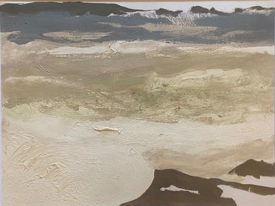 Lyrical composition by Jean Claude Bertrand, oil on paper.