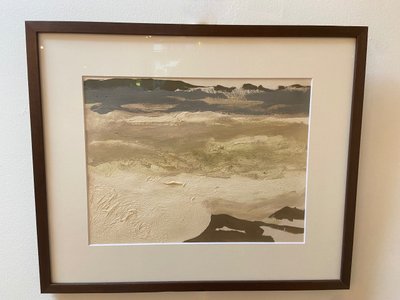 Lyrical composition by Jean Claude Bertrand, oil on paper.