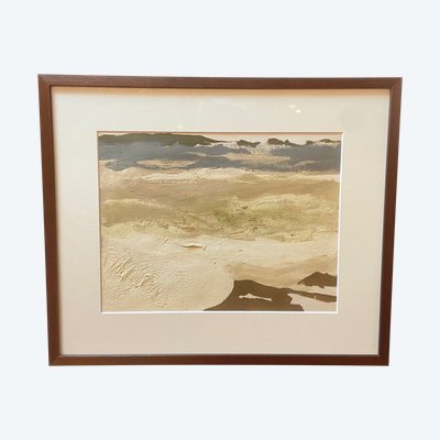 Lyrical composition by Jean Claude Bertrand, oil on paper.