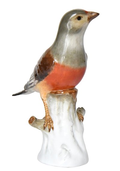 Meissen porcelain statuette representing the bird Linotte mélodieuse. Model 110