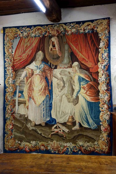 Aubusson tapestry: Judith beheads Holofernes, 17th century