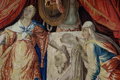 Aubusson tapestry: Judith beheads Holofernes, 17th century