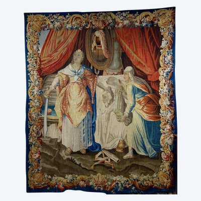 Aubusson tapestry: Judith beheads Holofernes, 17th century