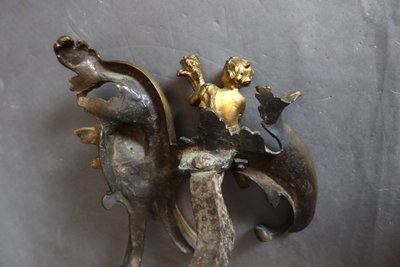 Gilt bronze andirons from the 18th century