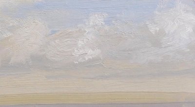 Alfons VERHEYEN 1903-1990 Etude de ciel, effet en bleu et vert, vers 1940-50