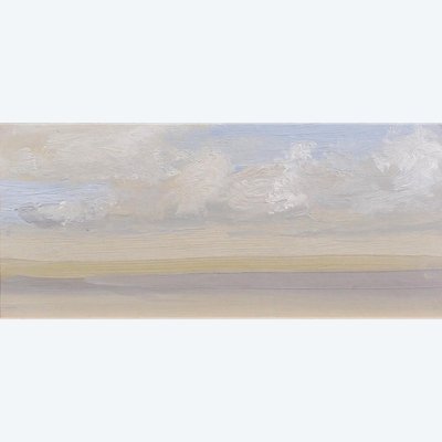 Alfons VERHEYEN 1903-1990 Etude de ciel, effet en bleu et vert, vers 1940-50