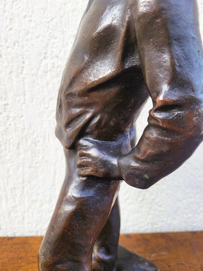 C Meunier, Le Débardeur Du Port d'Anvers, Bronze Signé, XIXème Siècle