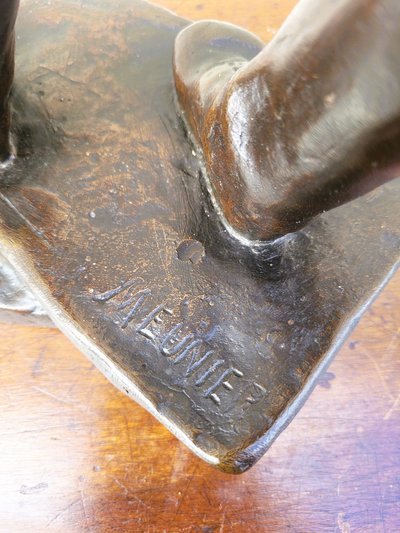 C Meunier, Le Débardeur Du Port d'Anvers, Bronze Signé, XIXème Siècle