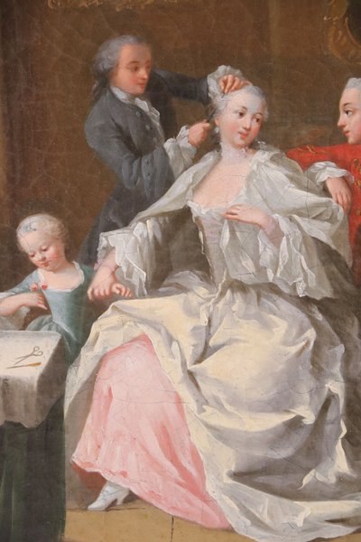 Attribué à Joseph FLIPART  (1721-1797).  Femme à sa toilette