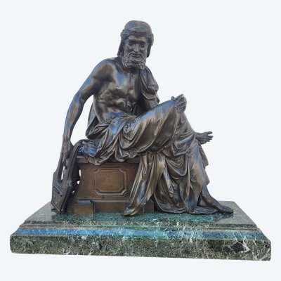Sofocle, grande scultura in bronzo, XIX secolo