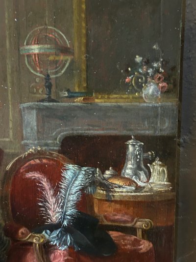 Scuola francese Seguace di Michel Garnier ( 1753-1819) Pittura su pannello di legno