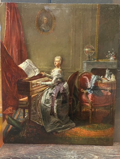 Scuola francese Seguace di Michel Garnier ( 1753-1819) Pittura su pannello di legno