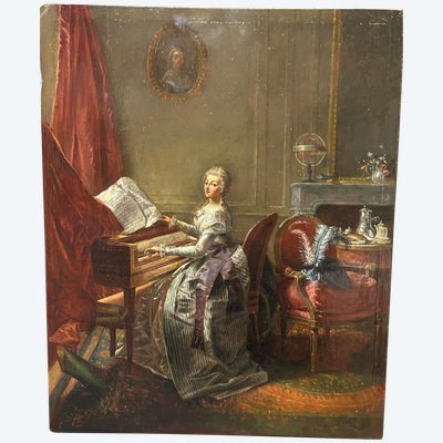 Scuola francese Seguace di Michel Garnier ( 1753-1819) Pittura su pannello di legno