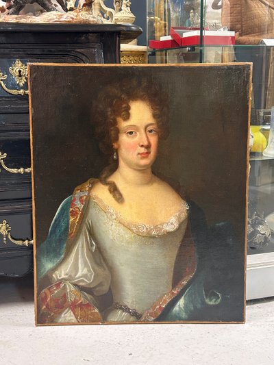 French School Of The XVIIIth Century Portrait Of A Woman Of The Louis XV Regency Period