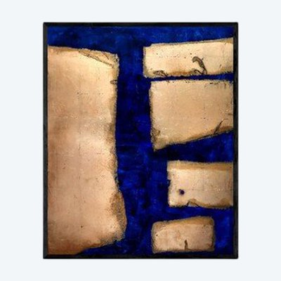 Acrylic Painting On Canvas, Abstract, Gold Leaf.