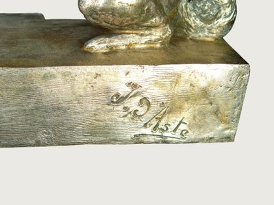 Diana e i levrieri, scultura in bronzo di Giuseppe Joseph (1881-1945)