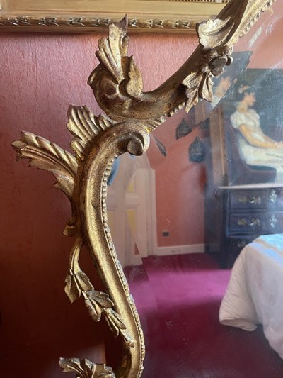 Louis XV Style Italian Gilded Wood Mirror