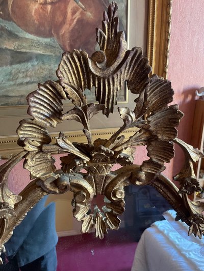 Louis XV Style Italian Gilded Wood Mirror