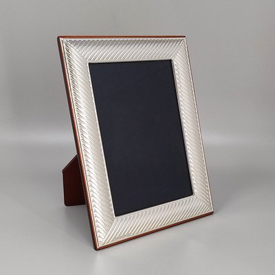 1960s Gorgeous Photo Frame in Silver Plated with Glass. Made in Italy