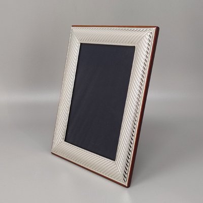 1960s Gorgeous Photo Frame in Silver Plated with Glass. Made in Italy