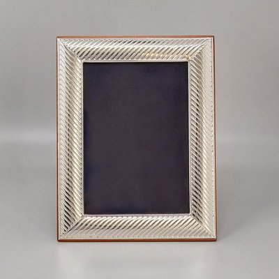 1960s Gorgeous Photo Frame in Silver Plated with Glass. Made in Italy