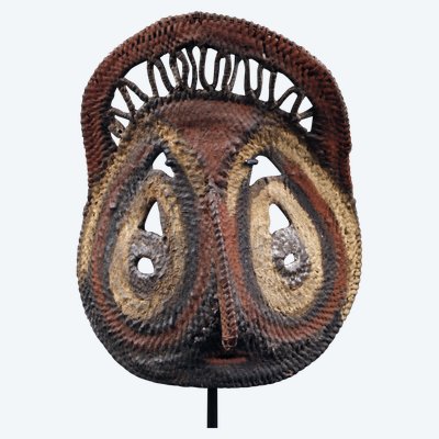 Yam mask, tribal art, Oceanian art, basketry, Papua New Guinea, Oceanian art