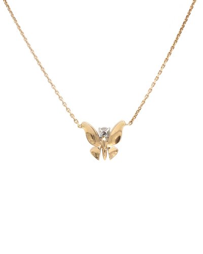 Collier papillon diamant en or 18, insecte, bijou animal, diamant taille brillant