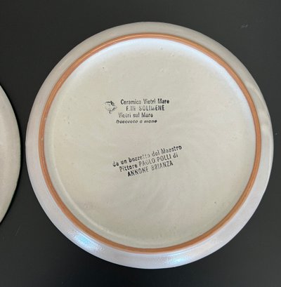 Ceramica Vietri Mare 40th anniversary plates after Paolo Polli, Italy 1990