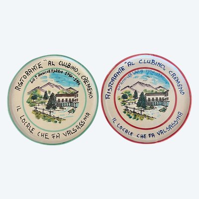 Ceramica Vietri Mare 40th anniversary plates after Paolo Polli, Italy 1990