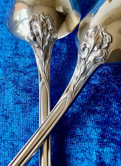 Art nouveau salad servers.