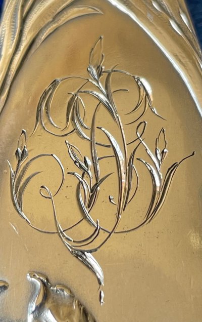 Art nouveau salad servers.