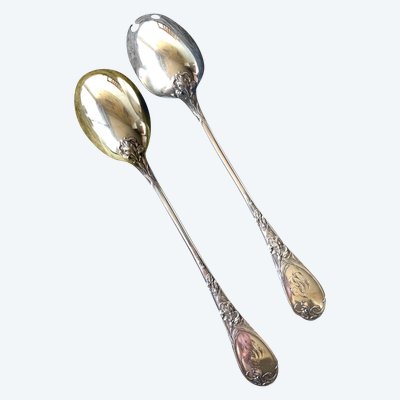 Art nouveau salad servers.