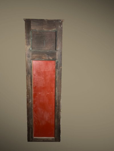ANTICA CONSOLLE E SOVRAMENSOLA IN LEGNO DIPINTO CON PIANO IN ONICE IN STILE LUIGI XV