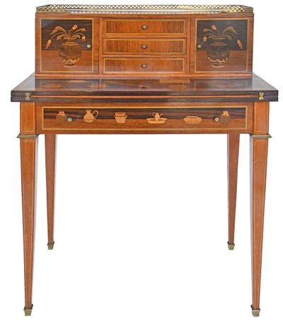 Bureau bonheur du jour en marqueterie dans le goût de Charles Topino