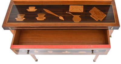 Bureau bonheur du jour en marqueterie dans le goût de Charles Topino
