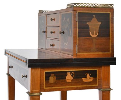 Bureau bonheur du jour en marqueterie dans le goût de Charles Topino