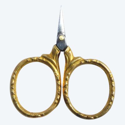 Tiny Pair Of Scissors For Sewing Kit Miniature Doll Little Monster Gold Metal