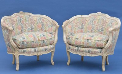 Coppia di poltrone a marquise in stile Luigi XV