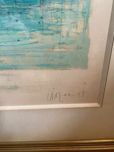 gLarge lithograph signed by Carzou , les Barques