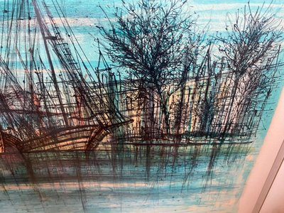 gLarge lithograph signed by Carzou , les Barques