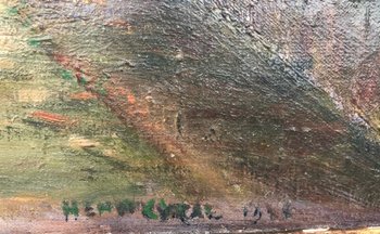 L'Alhambra de Grenade", huile sur toile des années 1920, encadrée et signée
